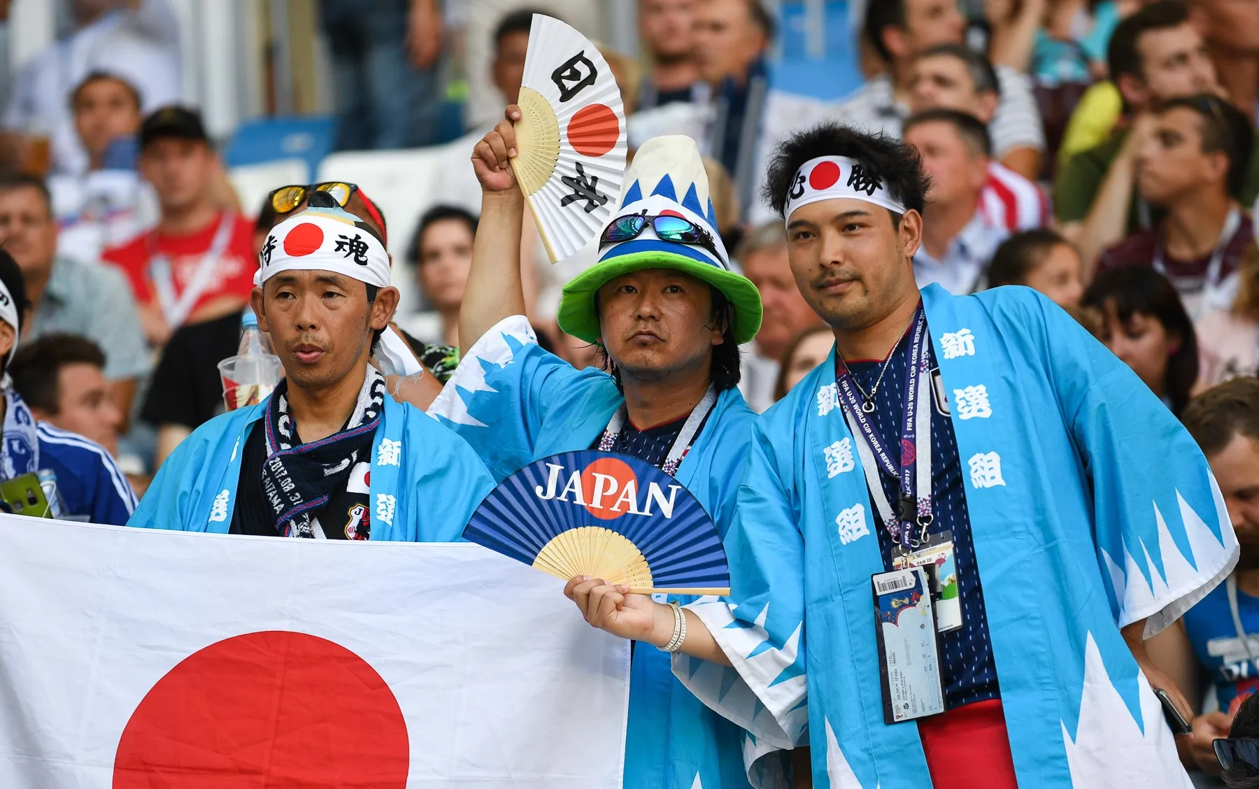 Japan supporters in blue at World Cup 2026 — the Samurai Blue twice came from behind to draw 2-2 with the Netherlands in Group F at Dallas Stadium in Arlington on June 14, Daichi Kamada heading the equaliser in the 89th minute