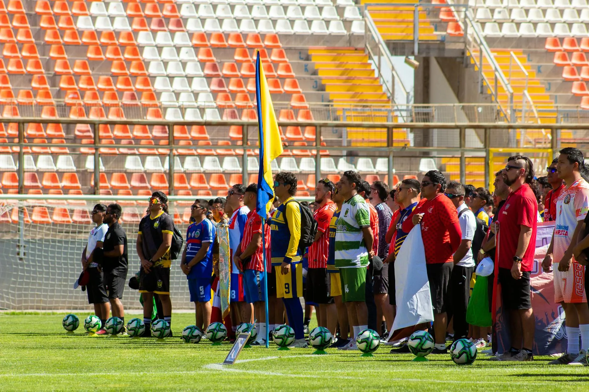 A pre-match ceremony atmosphere at a major tournament, evoking the send-off Argentina is planning for Lionel Messi's international career