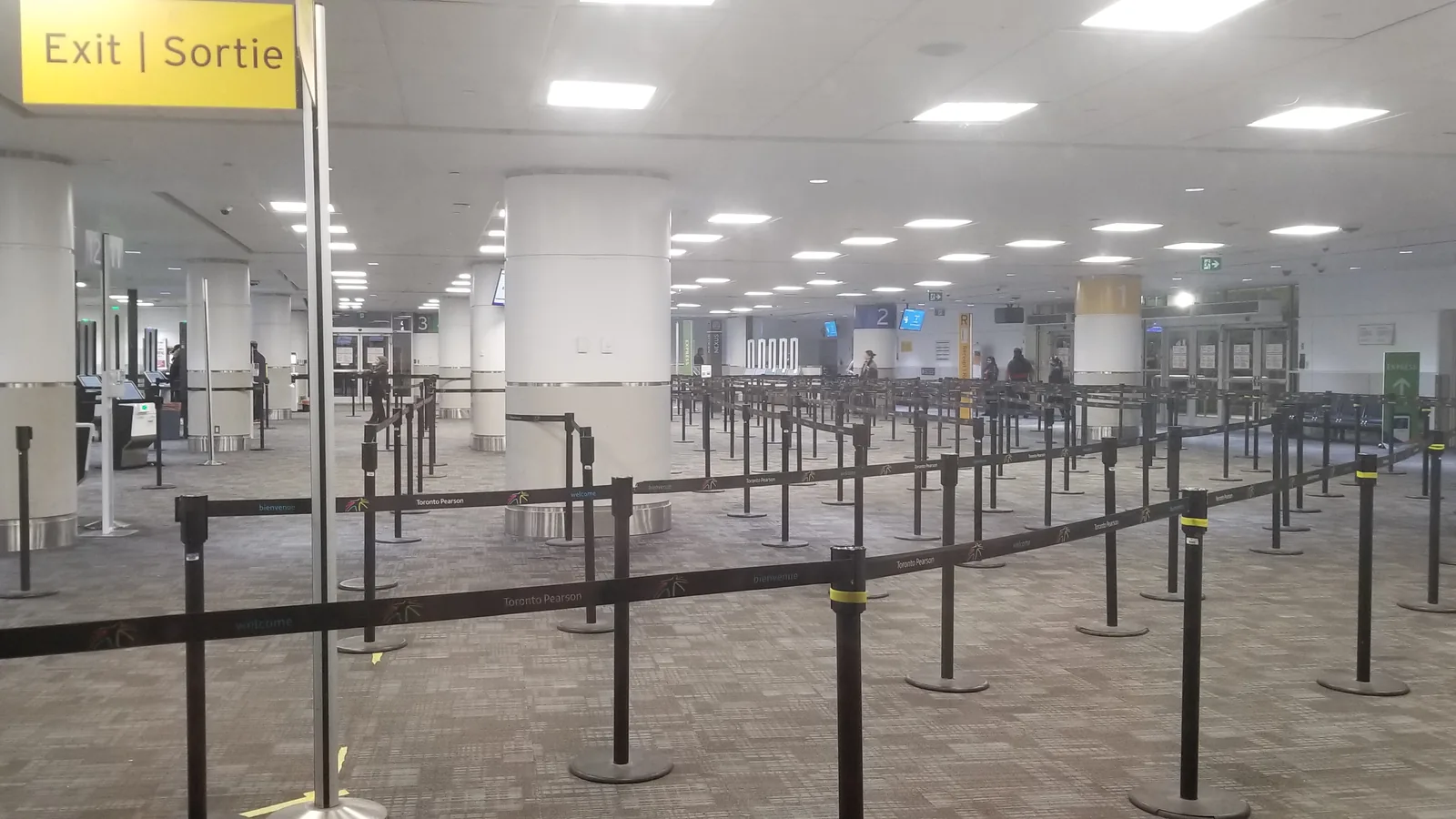 Customs and immigration arrivals hall at Toronto Pearson airport, a 2026 World Cup host-nation gateway where entry and visa checks decide who gets in